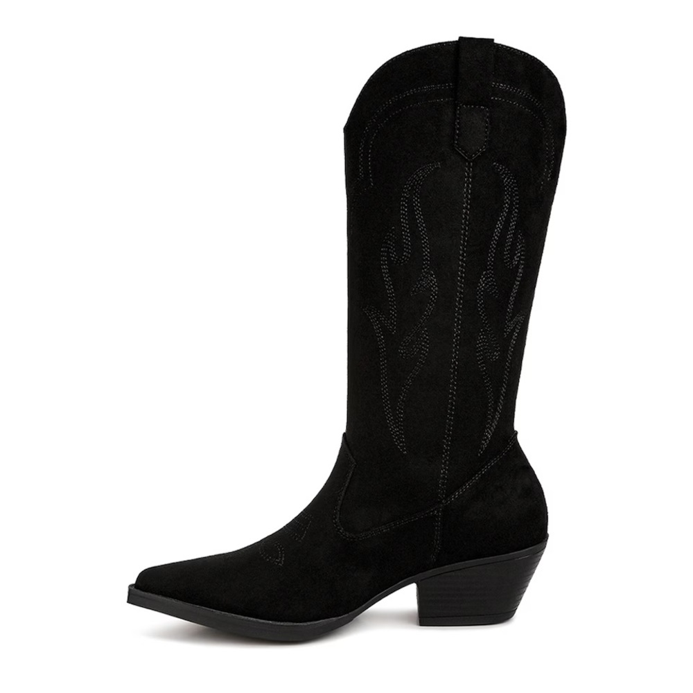 NWT London Rag black faux suede Ginni cowboy boots